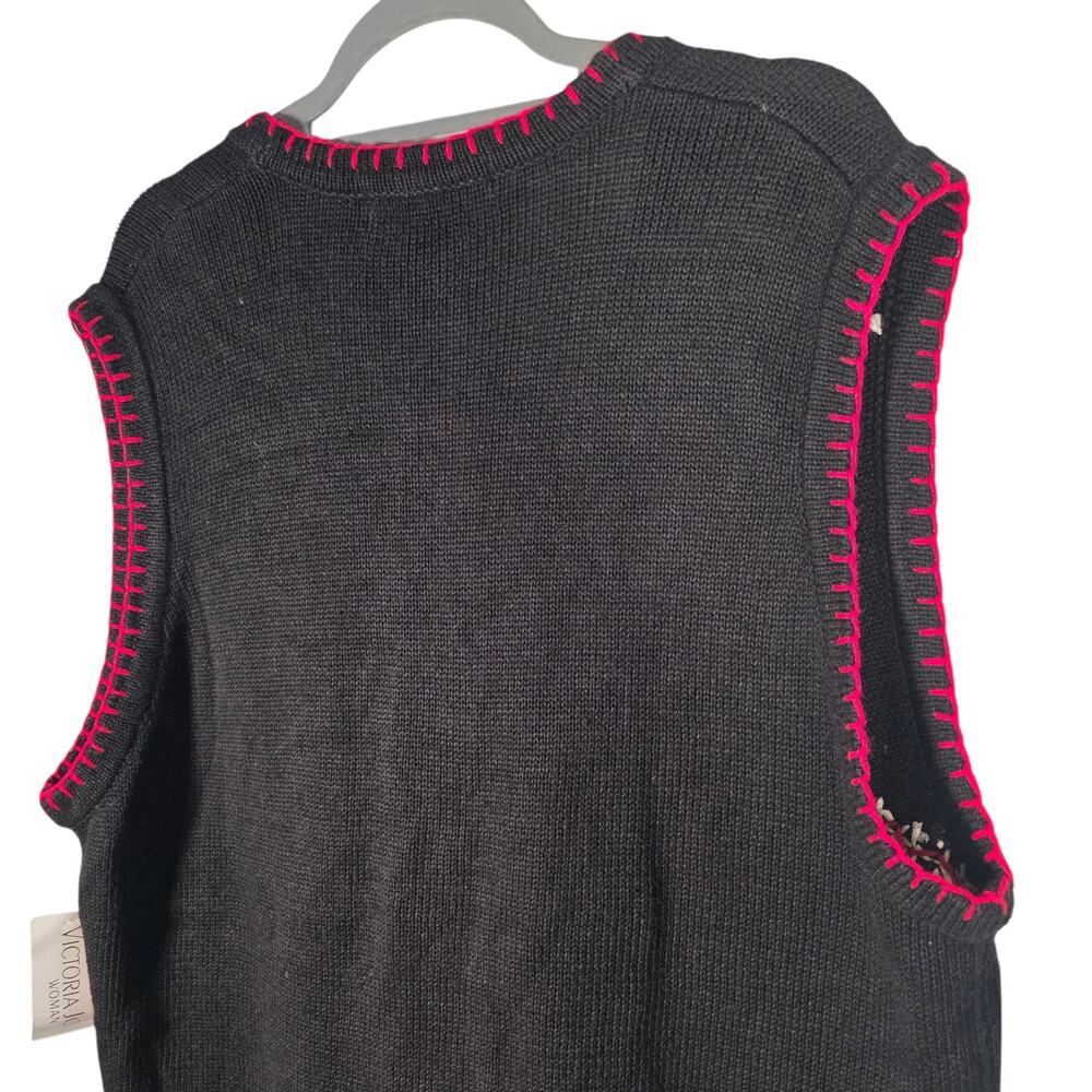 Victoria Jones Woman 2X NWT Christmas Snowman Sweater Vest - Picture 4 of 9